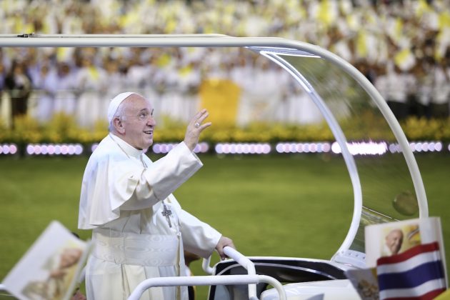 Pope Francis on popemobile in Bangkok, Thailand