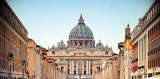 View of St. Peter's Basilica from Via della Conciliazione