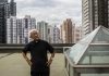 Cardinal Joseph Zen on Hong Kong rooftop