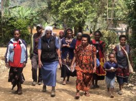 Sister Lorena Jenal with villagers