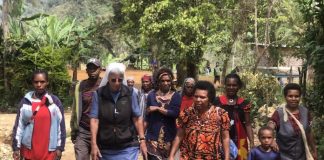 Sister Lorena Jenal with villagers