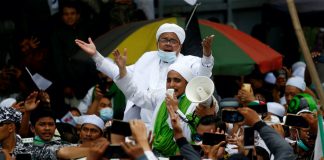 Rizieq Shihab, the leader of Indonesian Islamic Defenders Front (FPI)