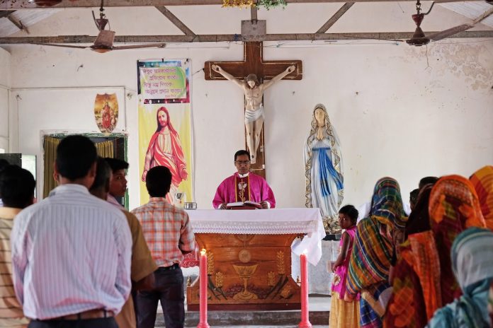 Mass at a church