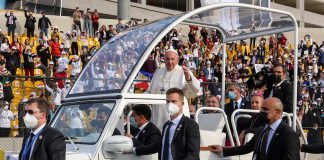 Pope Francis in Popemobile in Iraq