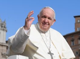 Pope Francis waving