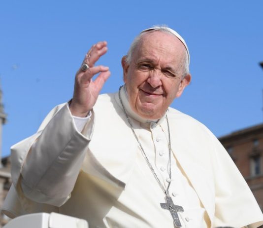 Pope Francis waving