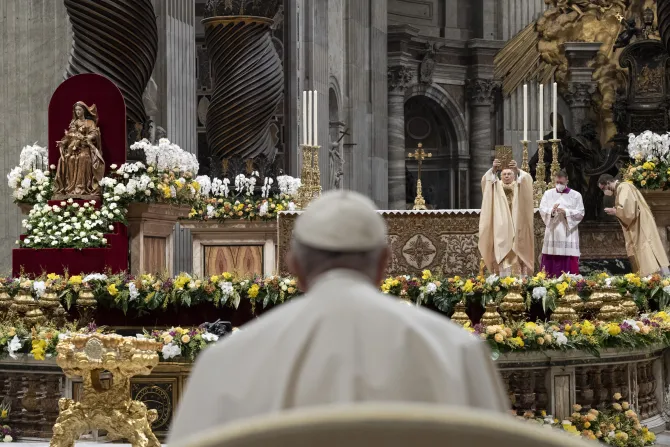 Pope Francis at the Easter Vigil Mass in St. Peter's Basilica