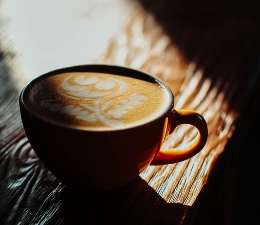 A coffee cup in the shadow