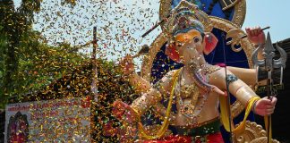 An idol of elephant-headed Hindu deity Ganesha