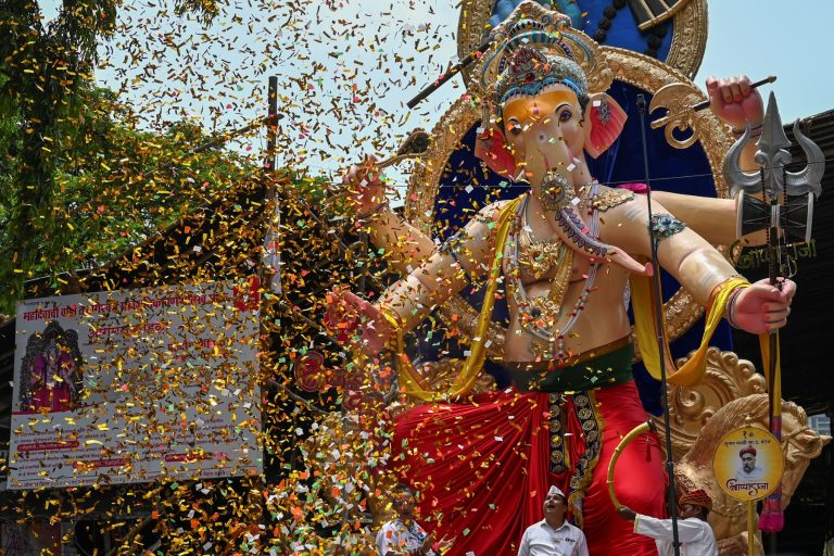 An idol of elephant-headed Hindu deity Ganesha