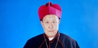 Bishop John Baptist Ye Ronghua with blue background