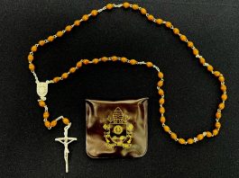Rosary with papal coat of arms