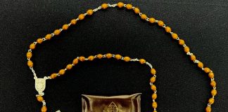 Rosary with papal coat of arms