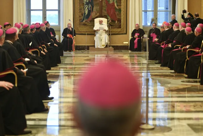 Pope Francis surrounded by his nuncios