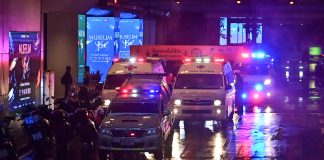 Ambulances at Siam Paragon shooting, Bangkok, Thailand