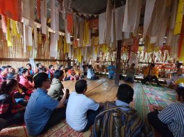 Lahu worship house interior, Thailand