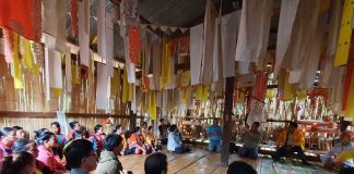 Lahu worship house interior, Thailand