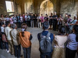 Members of diverse Indigenous groups and the Salesians of Don Bosco community in Cambodia collectively offer their prayers in various languages during the 'Voices Project' gathering on January 28. Photo by Mark Saludes/LiCAS.news.