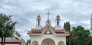 Flooding at the Cathedral of Nativity of Blessed Virgin Mary, Chiangrai, Thailand