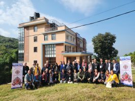 Group photo - taken outdoor in front of the venue building - of all the participants of the Asian Forum - Nepal 2024