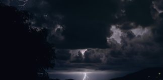 Lightning at night
