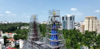 Restored crosses return to Saigon cathedral, marking visible sign of faith in city skyline